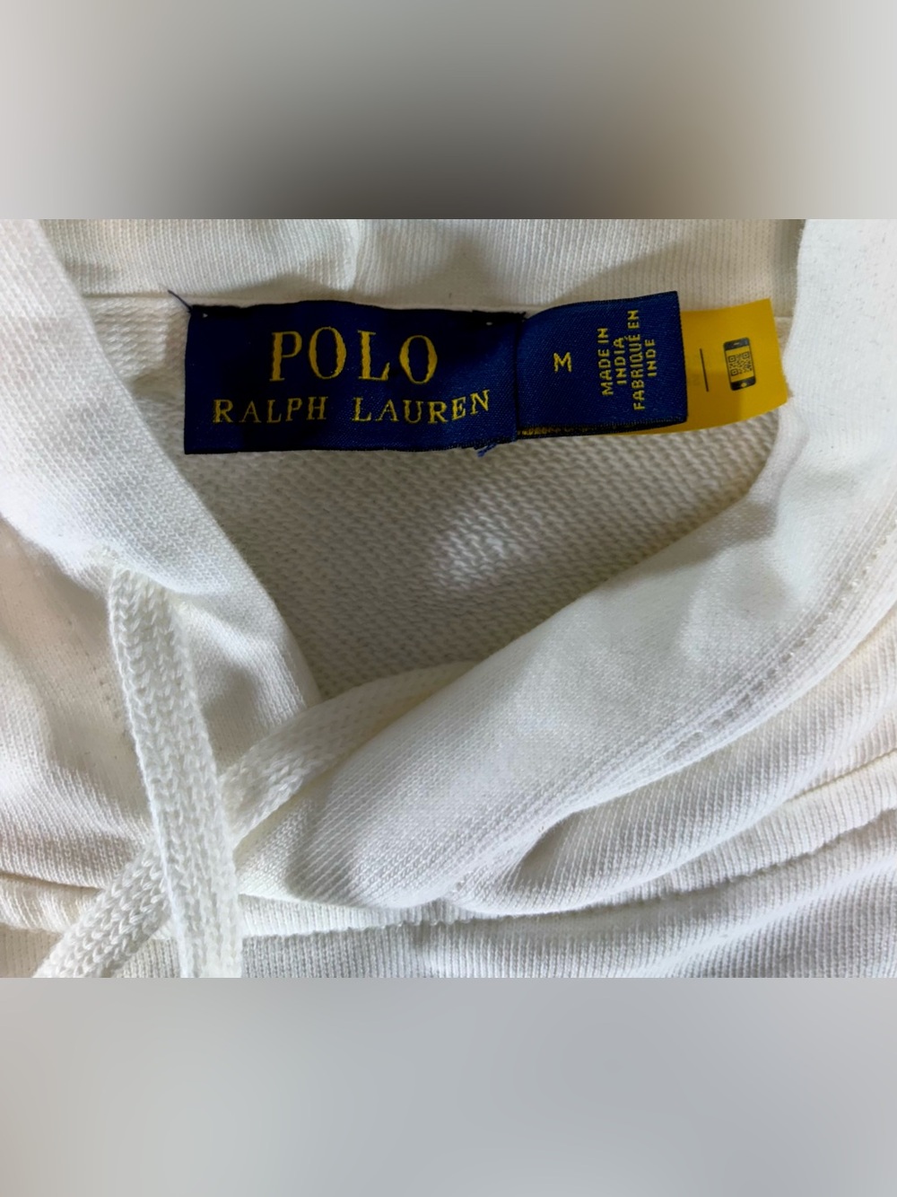 NEW Polo Ralph Lauren Women’s Medium White Hoodie Cream Beaded Pony Graphic - Picture 6 of 15